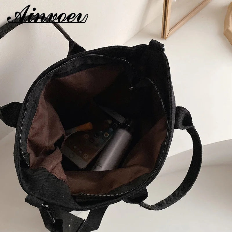 Canvas Crossbody Bag For Women Large-capacity Shoulder Handbag