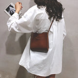 Casual Square Bag Bucket Bag Soft PU Leather Crossbody Bags For Women