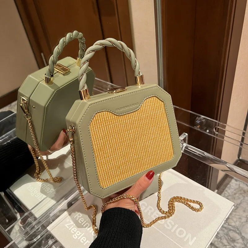 Alirattan Straw Bag Personality Single Shoulder Bag Messenger Bag