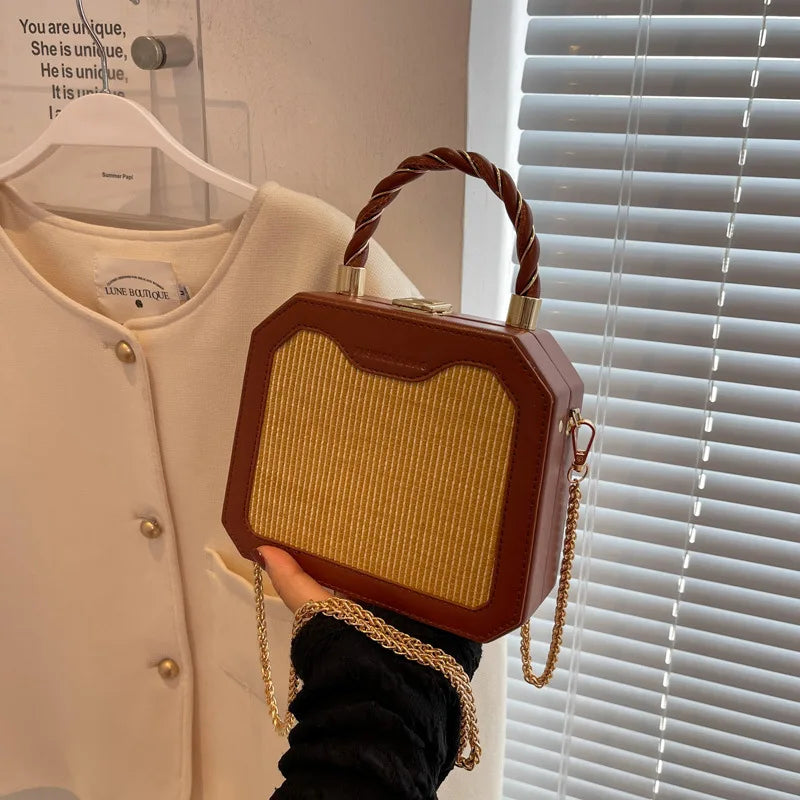 Alirattan Straw Bag Personality Single Shoulder Bag Messenger Bag