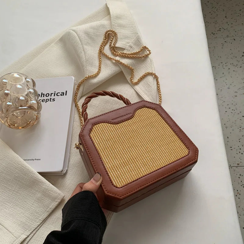 Alirattan Straw Bag Personality Single Shoulder Bag Messenger Bag