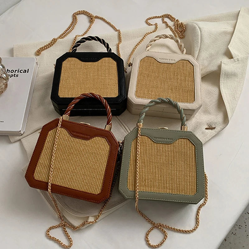 Alirattan Straw Bag Personality Single Shoulder Bag Messenger Bag
