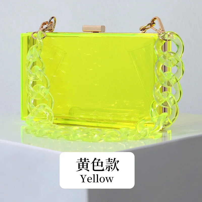 Alirattan Summer Acrylic Bag Square Box Transparent Bag