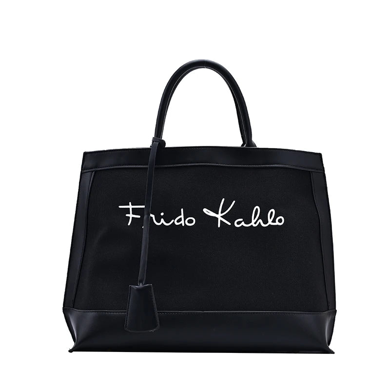 Large-Capacity Ladies Canvas Handbag Net Red Shoulder Tote Bag