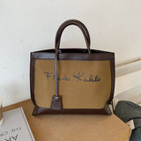 Large-Capacity Ladies Canvas Handbag Net Red Shoulder Tote Bag