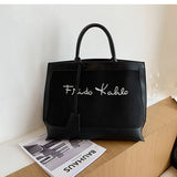 Large-Capacity Ladies Canvas Handbag Net Red Shoulder Tote Bag