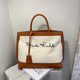 Large-Capacity Ladies Canvas Handbag Net Red Shoulder Tote Bag