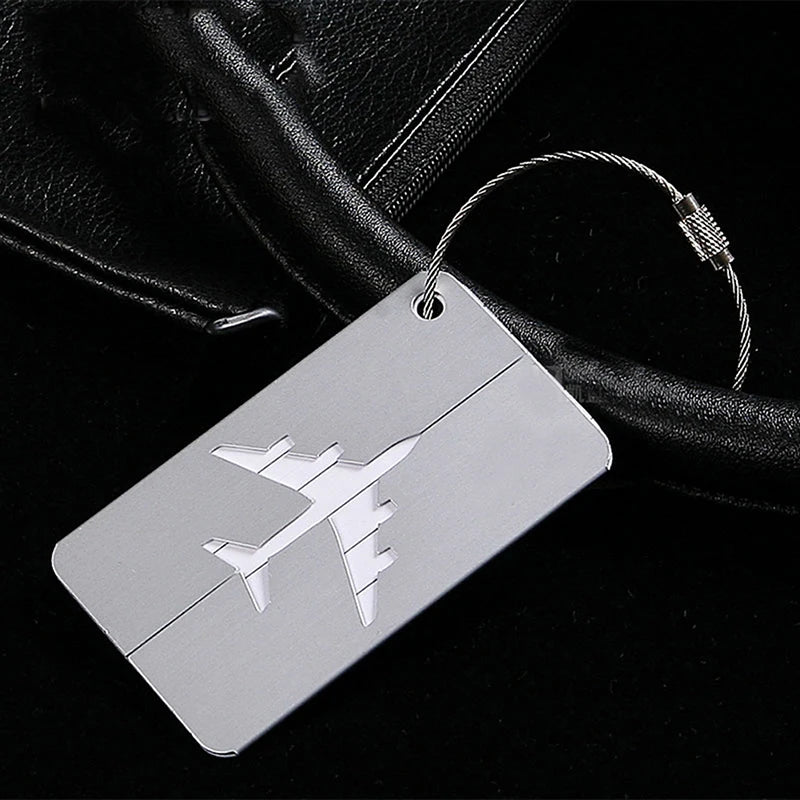 Aluminum Luggage Tag Travel Baggage Airplane Tag Name Address Label