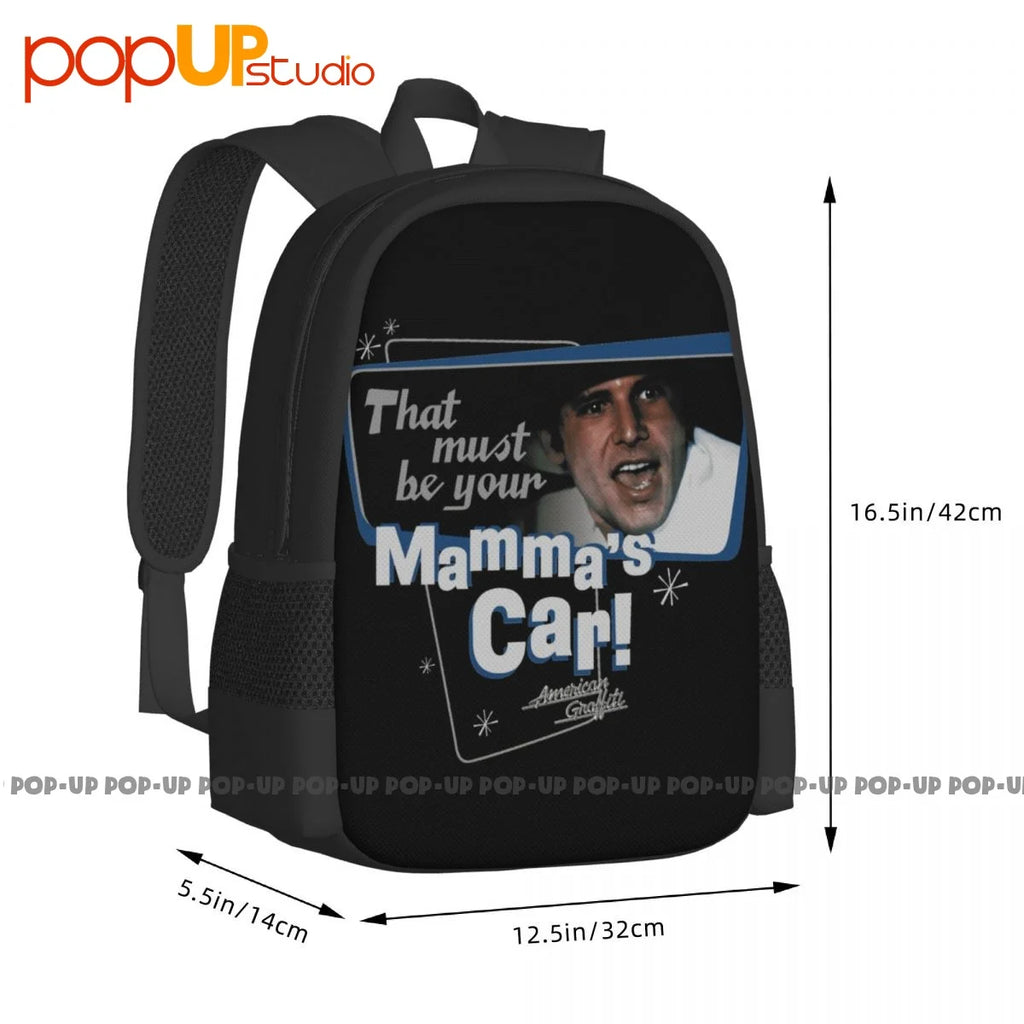 American Graffiti Mammas Car Movie Bob Backpack Large Capacity Vintage