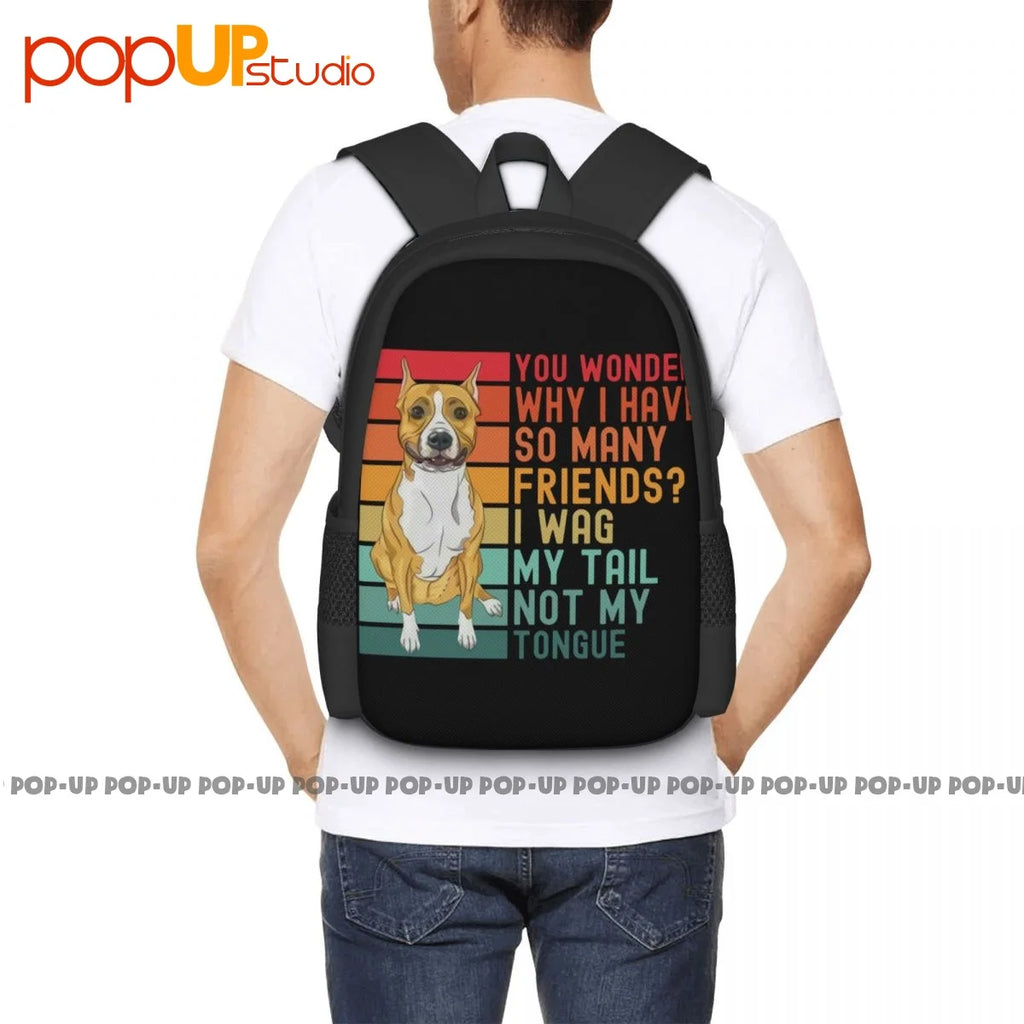 Am. Staffordshire Terrier Dog Lover Backpack Large Capacity Bookbag