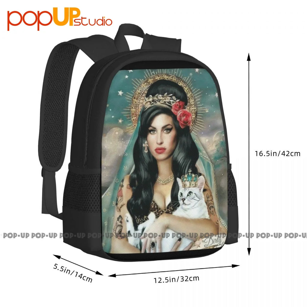 Amy Winehouse 01 Backpack Large Capacity Bookbag Training Gymast Bag