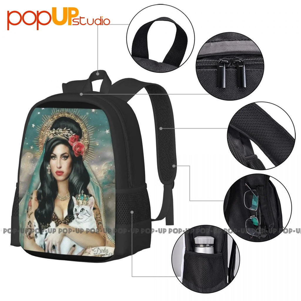 Amy Winehouse 01 Backpack Large Capacity Bookbag Training Gymast Bag