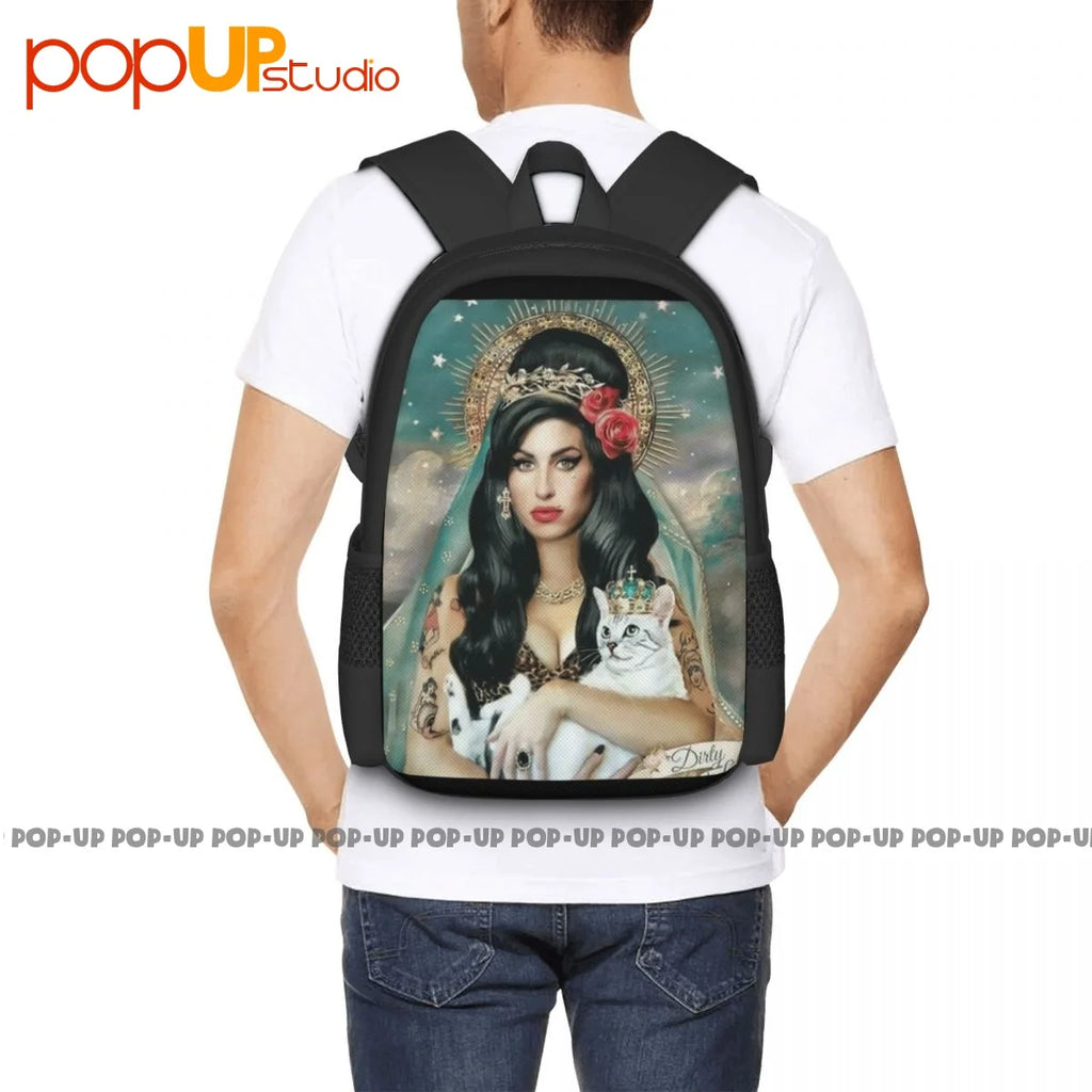 Amy Winehouse 01 Backpack Large Capacity Bookbag Training Gymast Bag