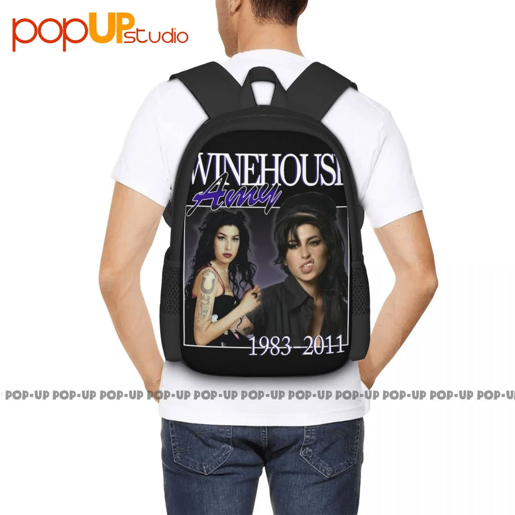 Amy Winehouse Backpack Large Capacity Print Style Shopping Bag