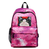 Cat Dog Galaxy Waterproof Rucksack Oxford Bag USB Charging Travel Backpack