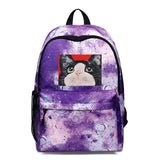 Cat Dog Galaxy Waterproof Rucksack Oxford Bag USB Charging Travel Backpack