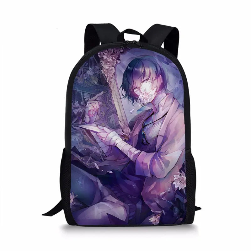 Bungo Stray Dogs Backpack Osamu Dazai Printed School Book Bag 17Inch