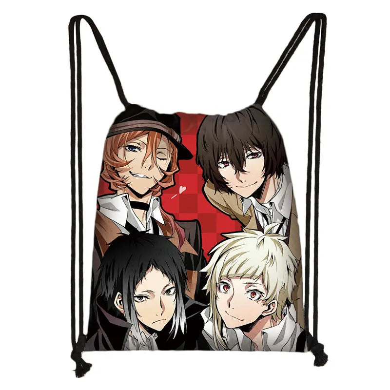 Anime Bungou Stray Dogs Drawstring Bag - Osamu Chuya Nakahara Backpack