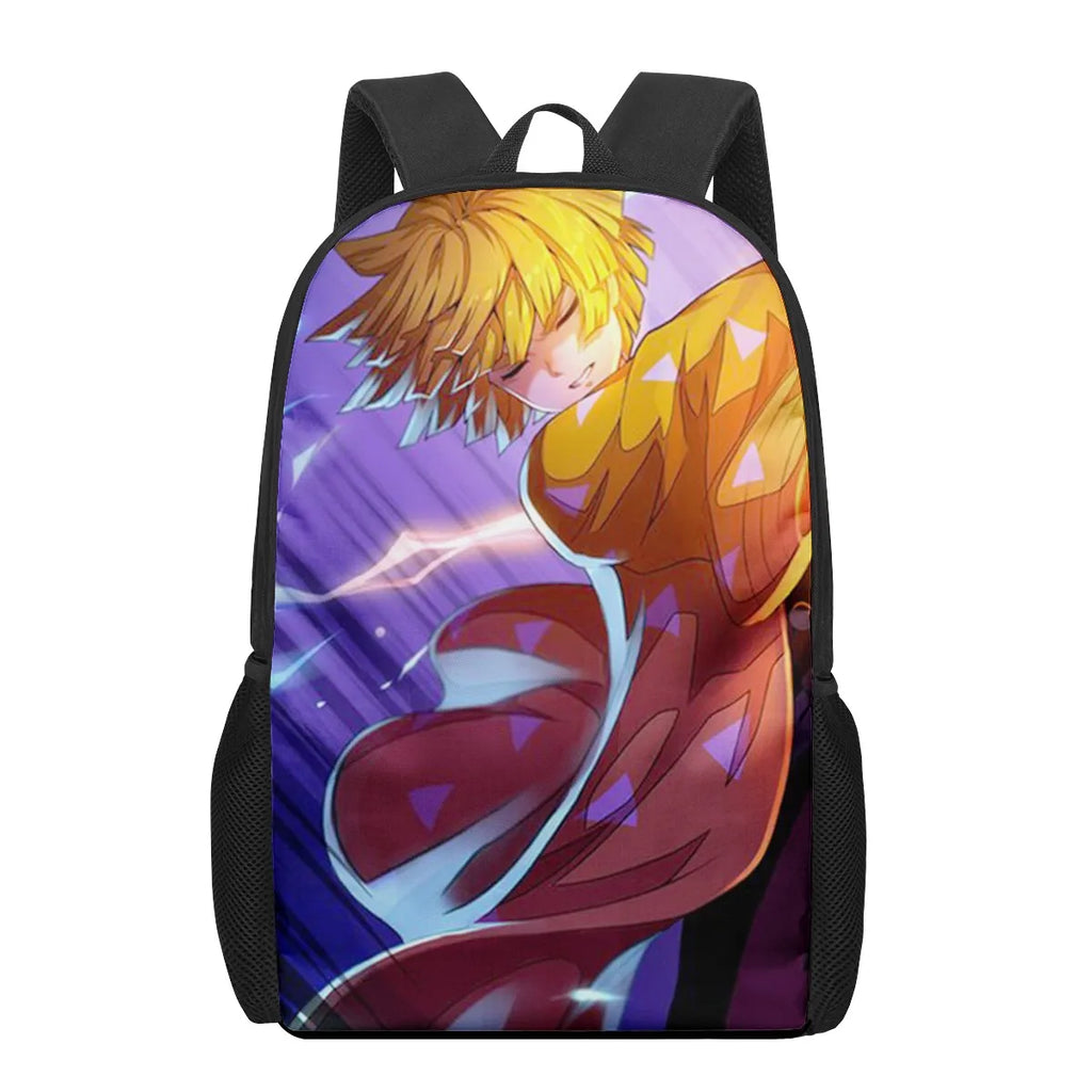 Demon Slayer Zenitsu School Backpacks for Boys Girls