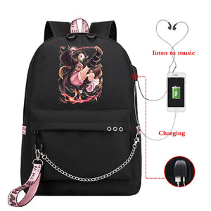 Demon Slayer Eco Bag Student Backpack Kpop Style