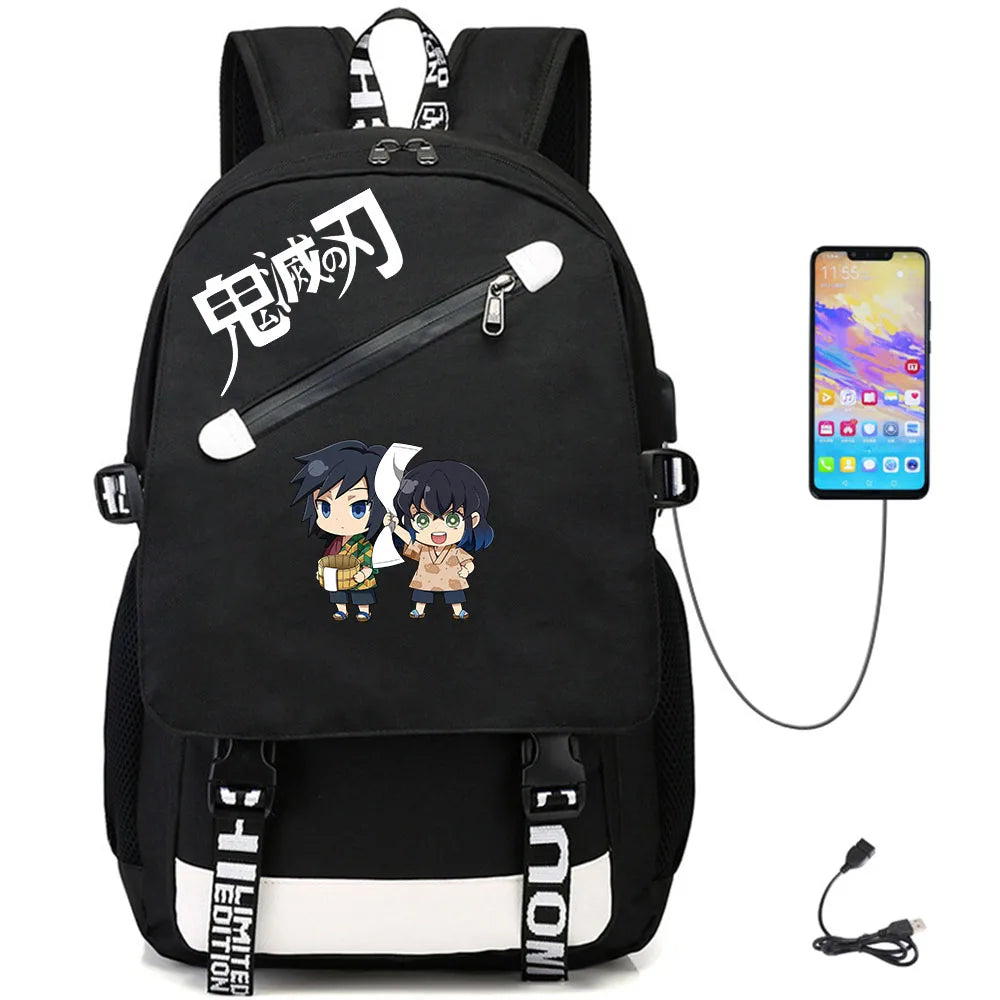 Demon Slayer USB Packsack Oxford Schoolbag