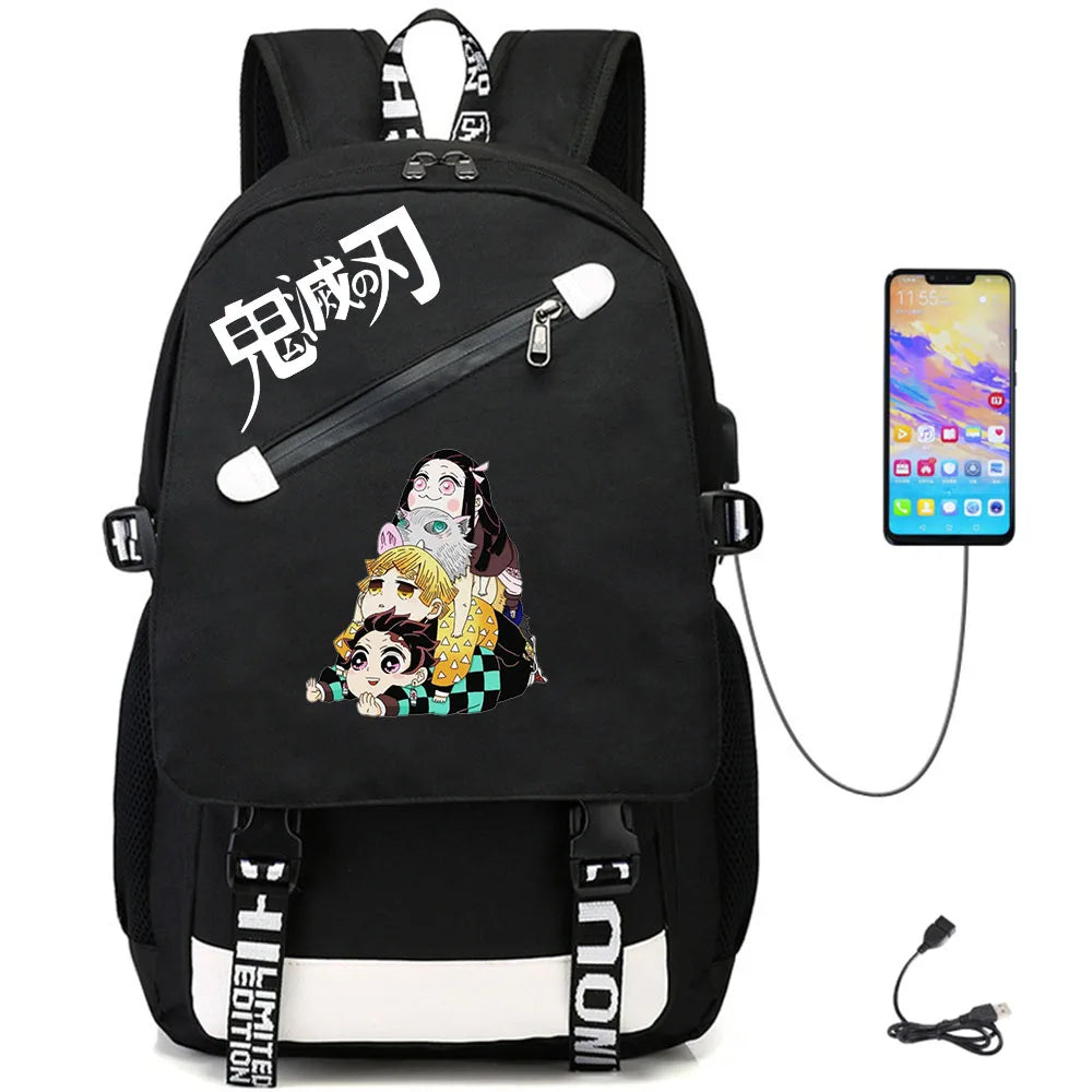 Demon Slayer USB Packsack Oxford Schoolbag