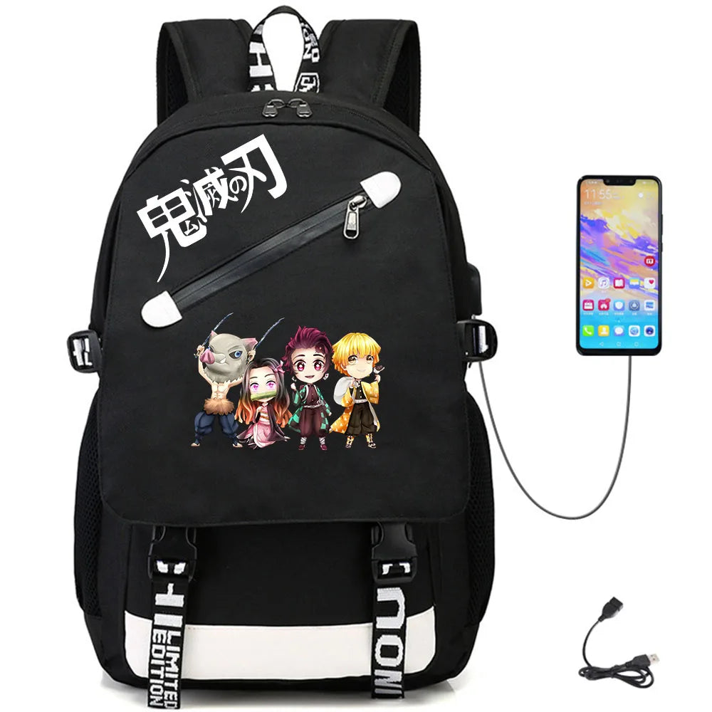 Demon Slayer USB Packsack Oxford Schoolbag