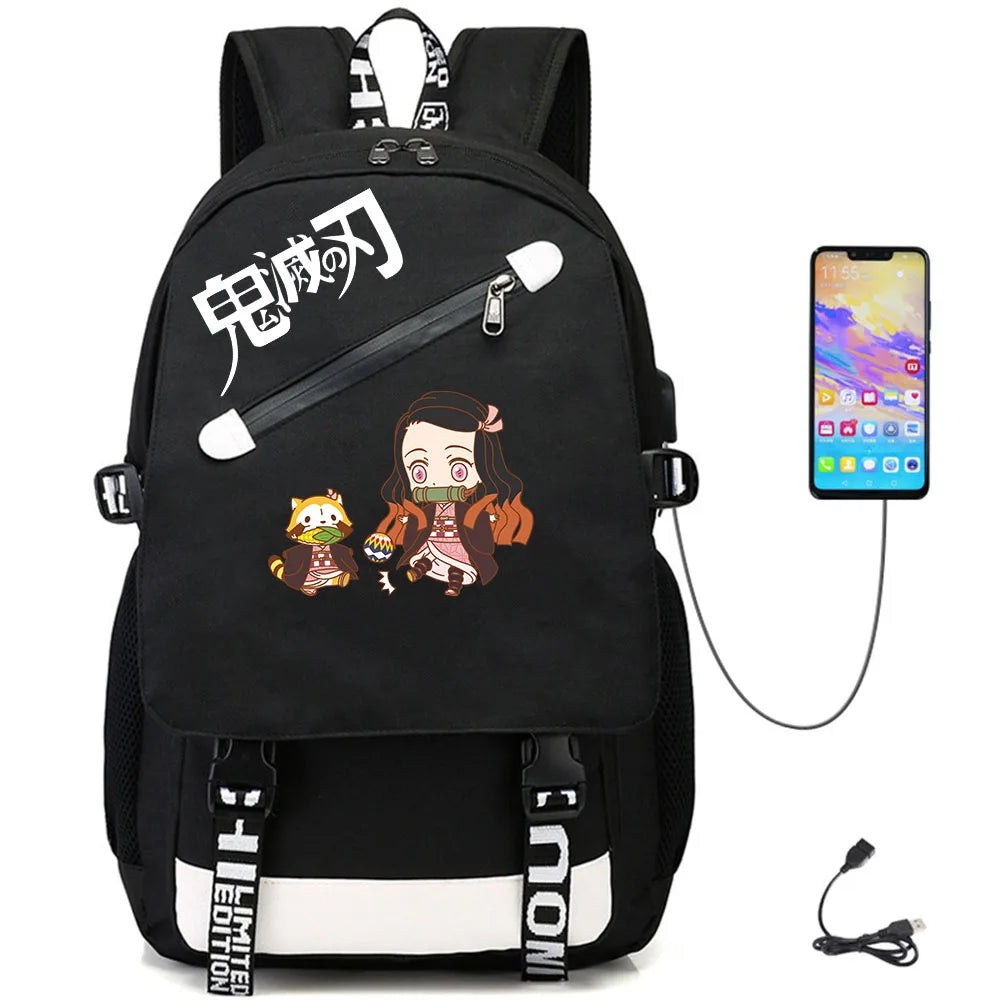 Demon Slayer USB Packsack Oxford Schoolbag
