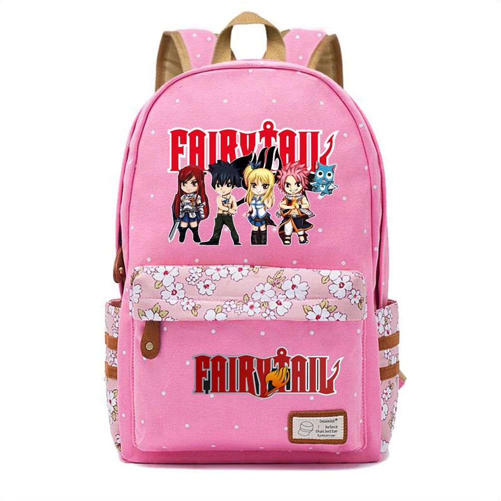 Anime Fairy Tail Backpack Canvas Casual Packsack Schoolbag