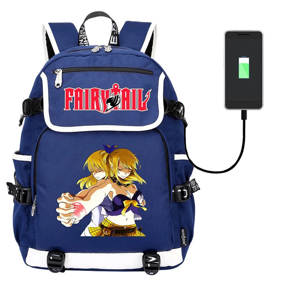 Fairy Tail Canvas Backpack School Bag Student Laptop Shoulders Bag