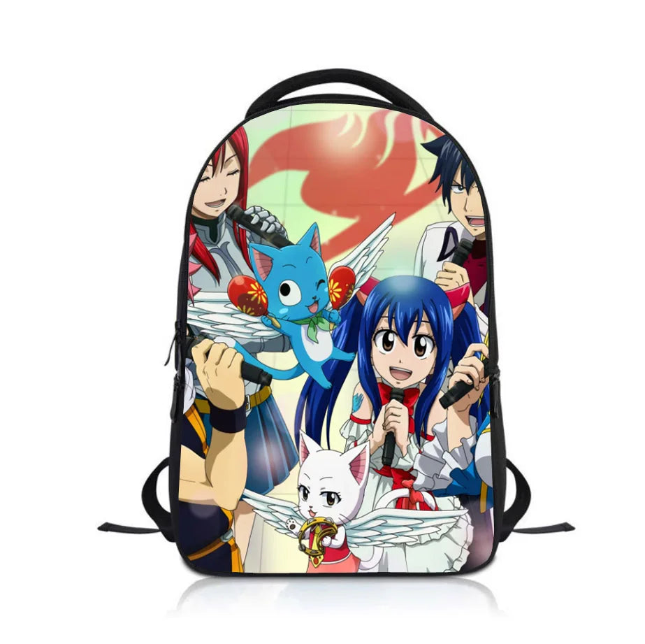 Anime Fairy Tail Students Backpack School Bag Children Cartoon Knapsack