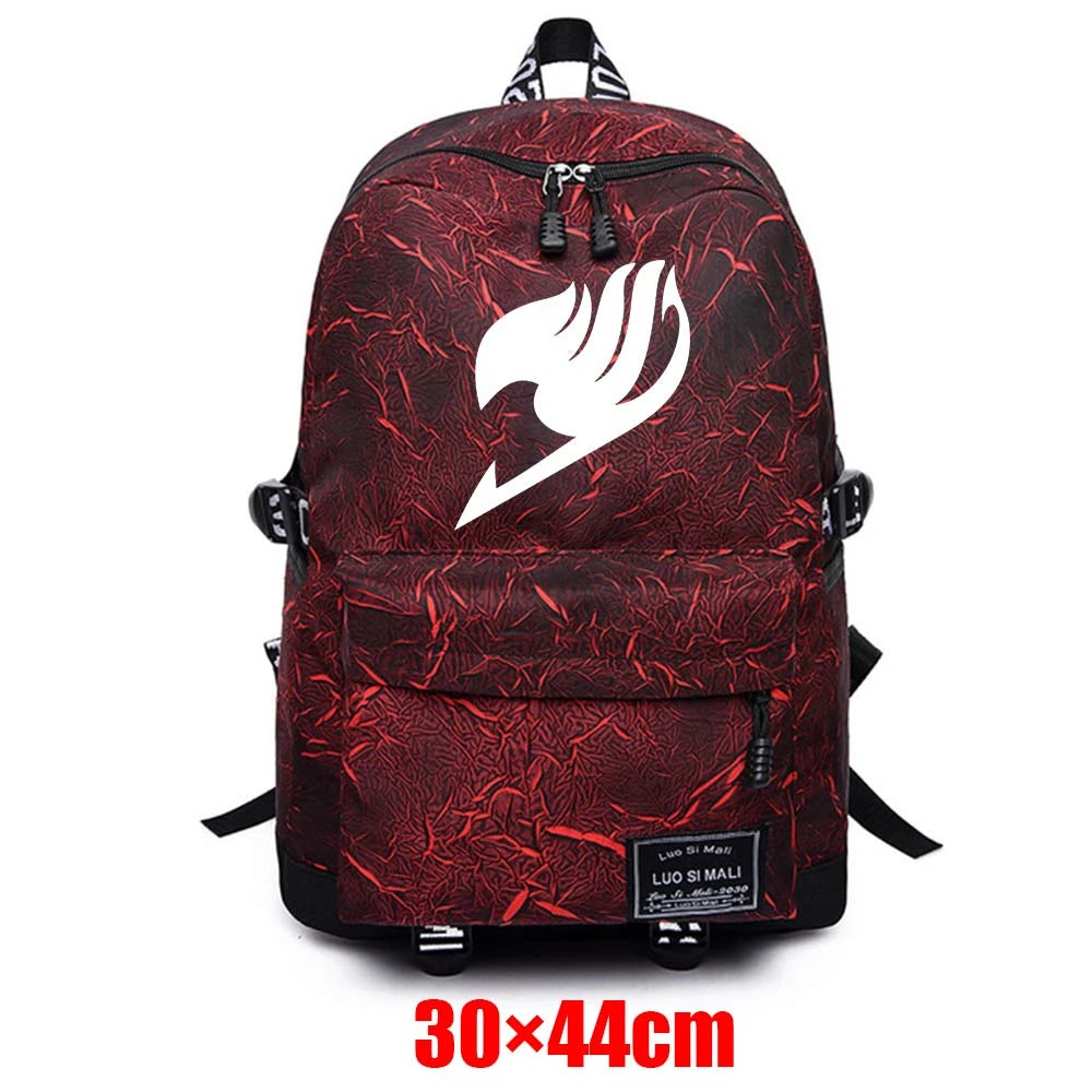 Anime Fairy Tail Backpack Schoolbag Teenager High Fabric Packsack Mochila