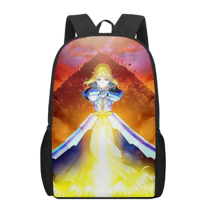 Fate Saber 3D Pattern School Bag for Kids