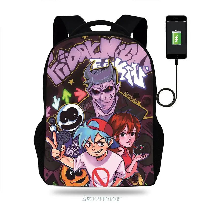 Anime FNF 3D Print Backpack School Bag