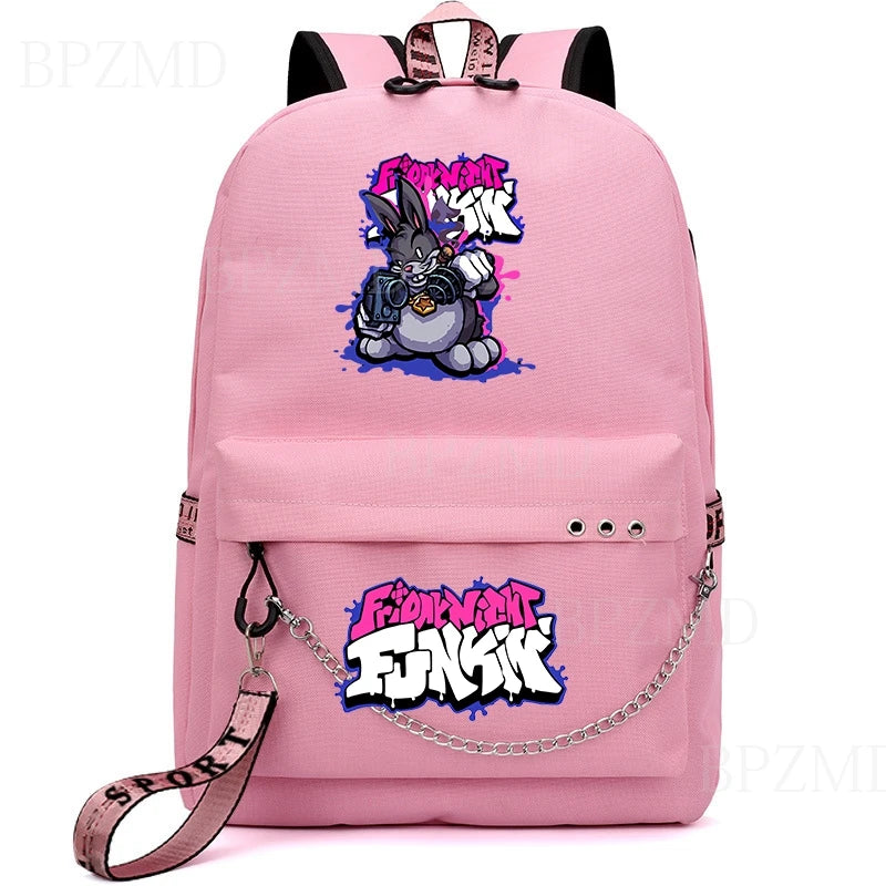 Anime Friday Night Funkin Backpack Cosplay Canvas Kids Schoolbag