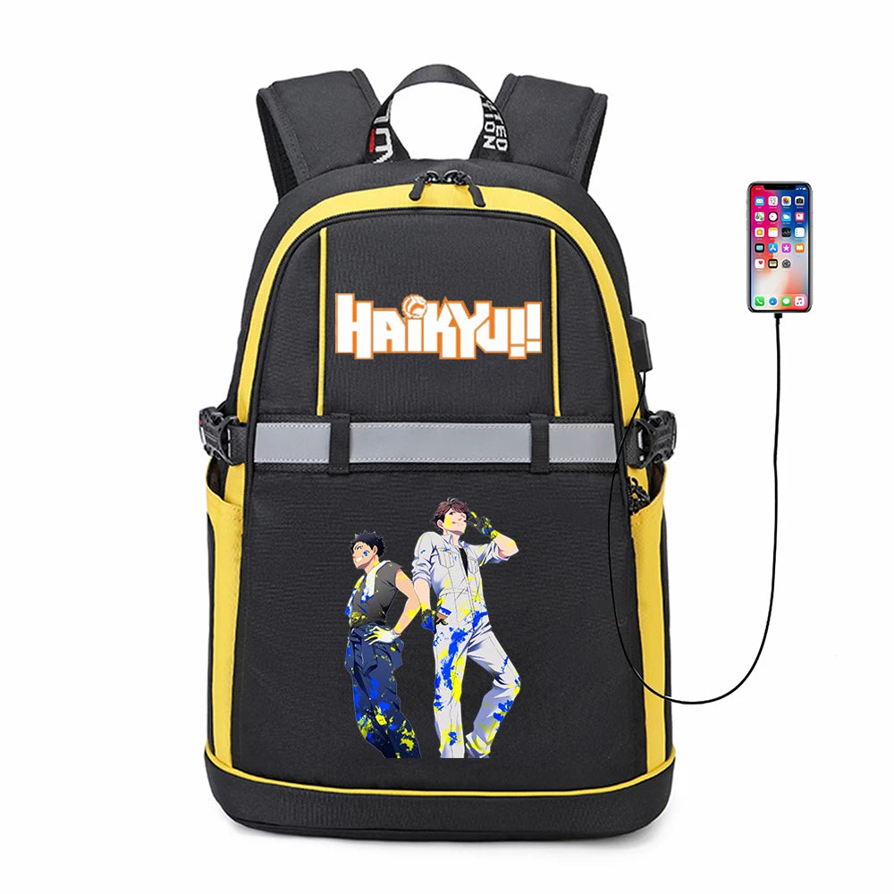 Haikyuu!! USB Backpack Reflective Stripe Student