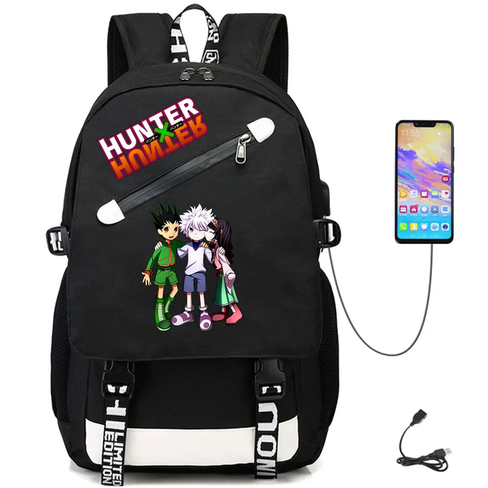 Anime Hunter Hunter USB Casual Backpack Oxford Schoolbag