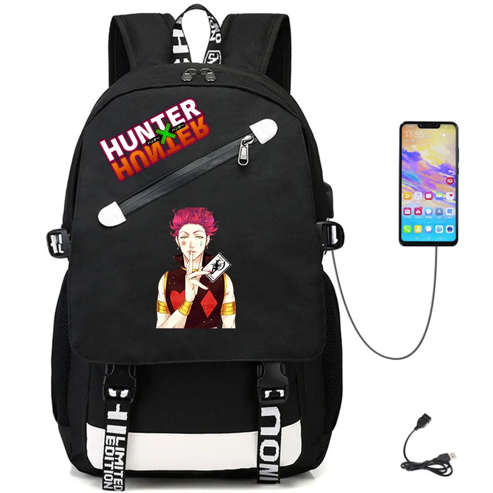Anime Hunter Hunter USB Casual Backpack Oxford Schoolbag