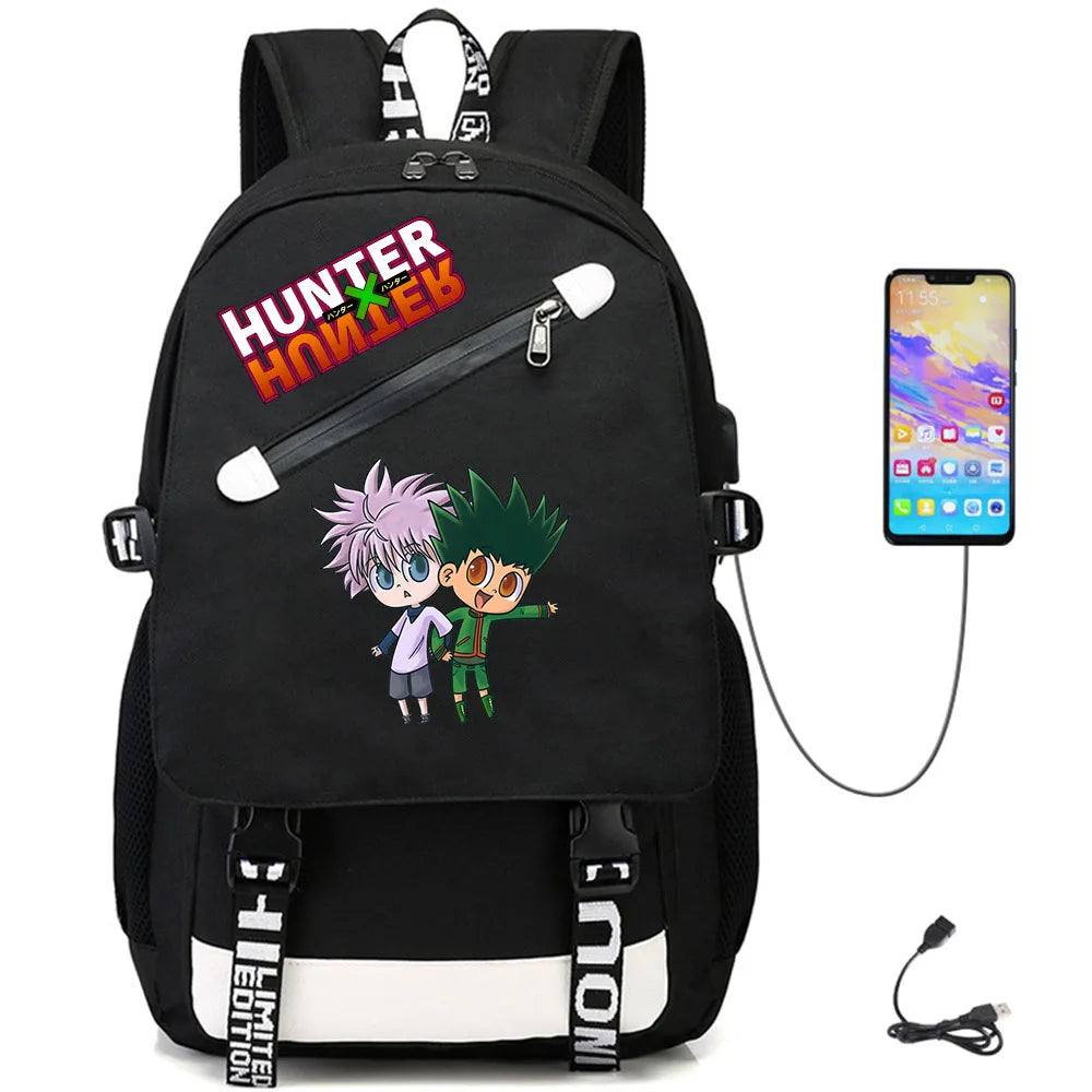 Anime Hunter Hunter USB Casual Backpack Oxford Schoolbag