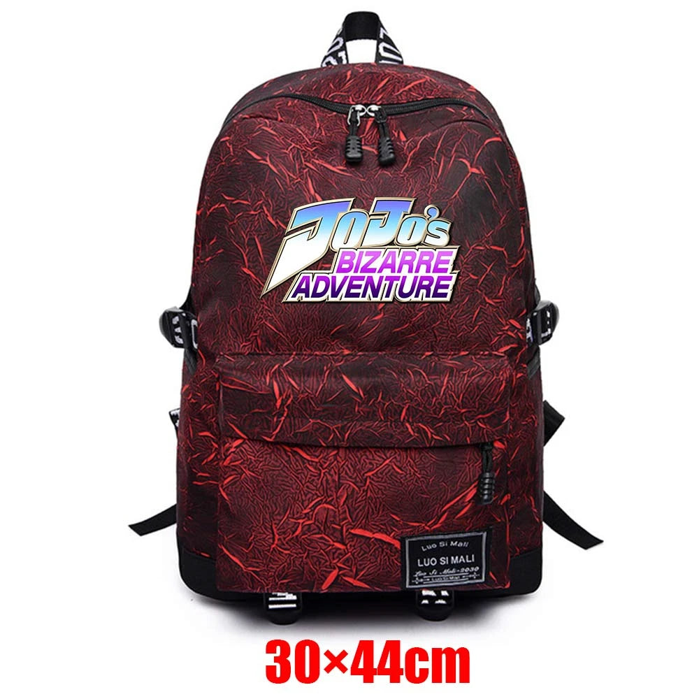 JOJO'S Bizarre Adventure Zipper Packsack Fabric Backpack Unisex Schoolbag