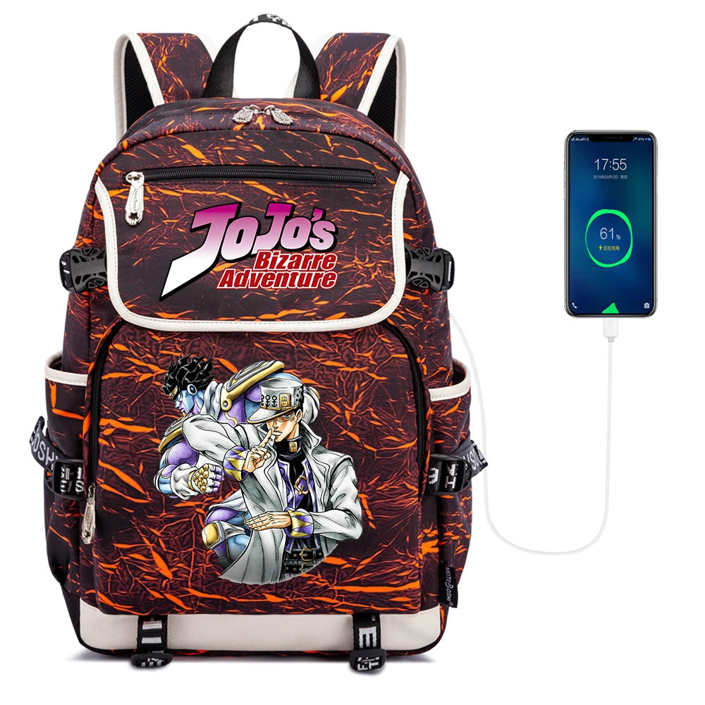 Anime JoJo's Bizarre Adventure USB Charging Backpack