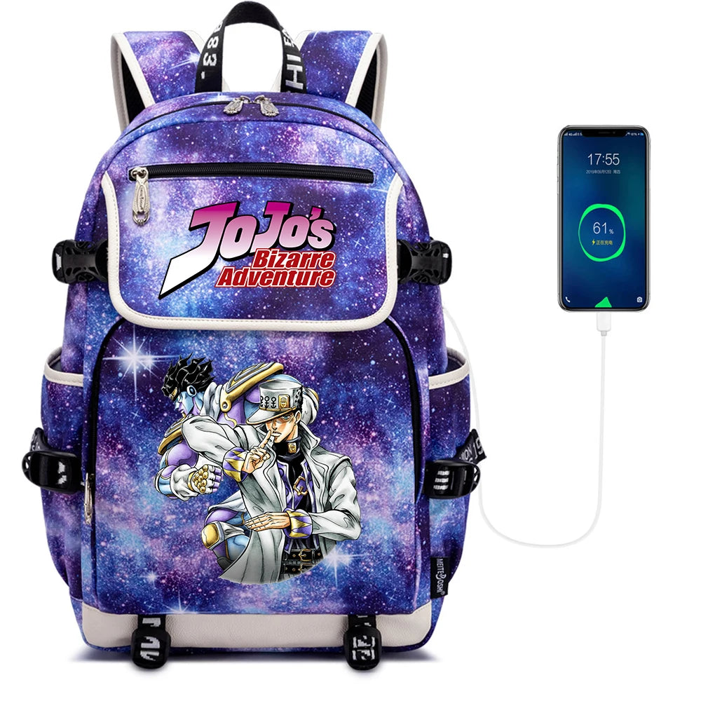 Anime JoJo's Bizarre Adventure USB Charging Backpack