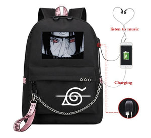 Anime School Bagpack Akatsuki Itachi Sharingan Bookbag Capacity School Bag