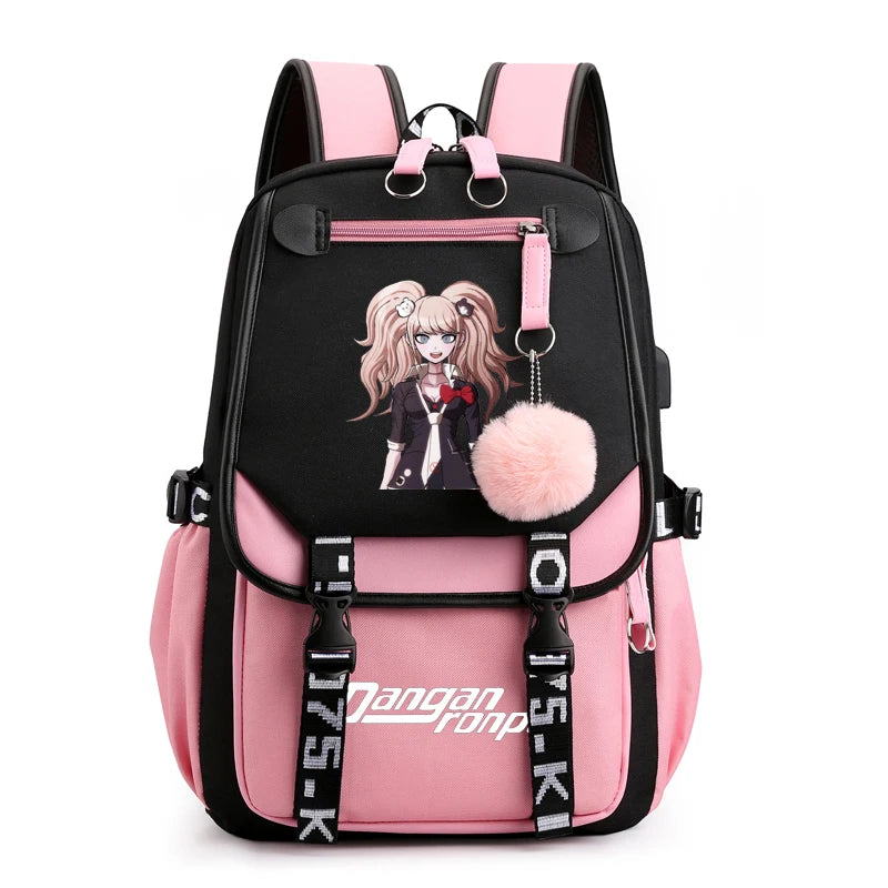 Anime School Bags Nylon Backpack Large Capacity Student School Bag Girls Travel