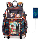 Spirited Away Casual Pack Travel Laptop Backpack USB Charging Student Schoolbag