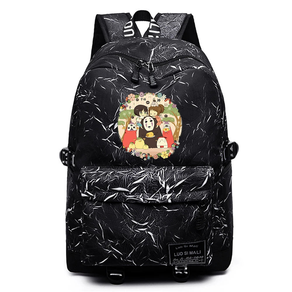 Anime Spirited Away Mochila Backpack Schoolbag Casual High Teenger Packsack