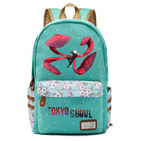 Tokyo Ghoul Canvas Backpack Teenger Zip Packsack Casual Print Knapsack Student