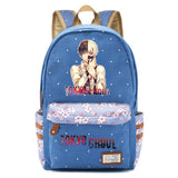 Tokyo Ghoul Canvas Backpack Teenger Zip Packsack Casual Print Knapsack Student