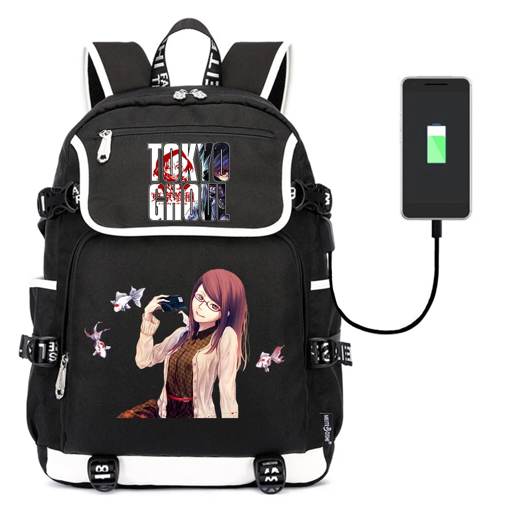 Tokyo Ghoul Teen School Bag Canvas Backpack Rucksack Laptop Shoulder Bag