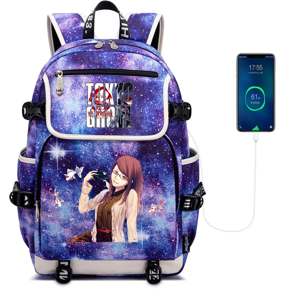 Tokyo Ghoul Teen School Bag Canvas Backpack Rucksack Laptop Shoulder Bag